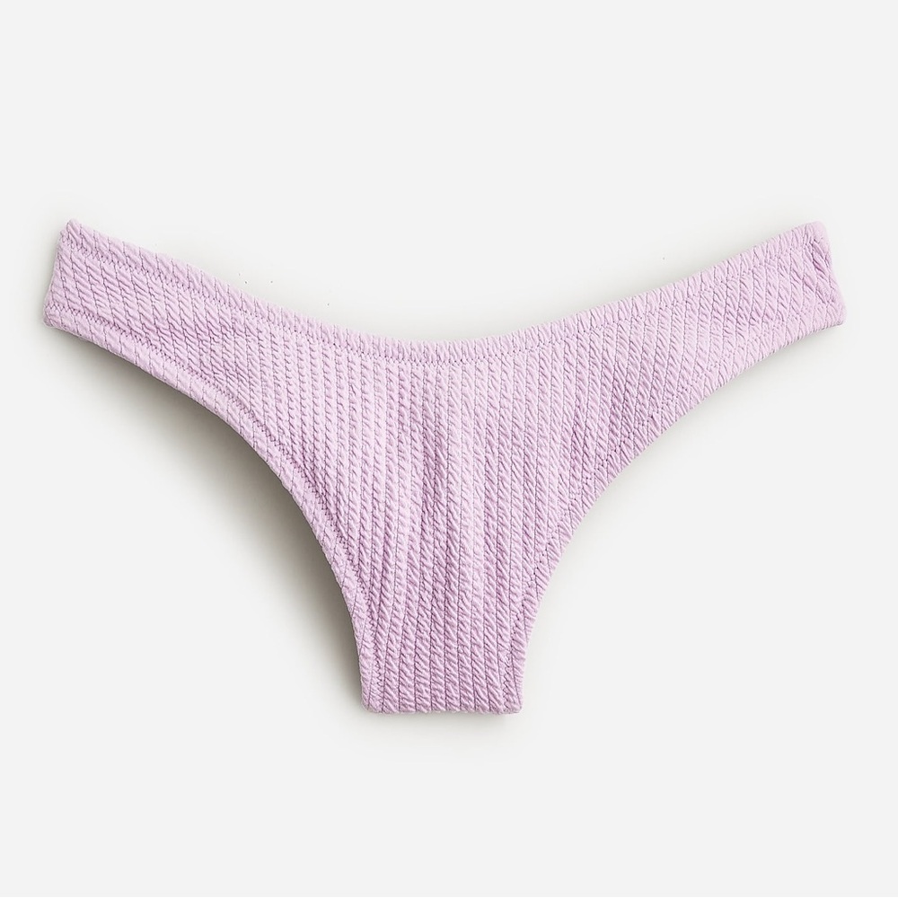J Crew Textured Curved Waist Cheeky Bikini Swim Bottom Lilac Purple XL (16) NWT